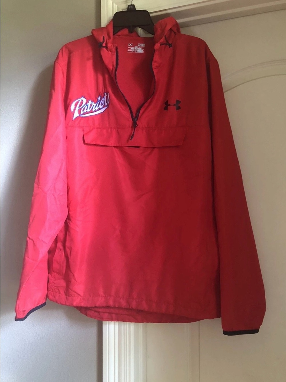 Under Armour Red Pullover Windbreaker with Hood